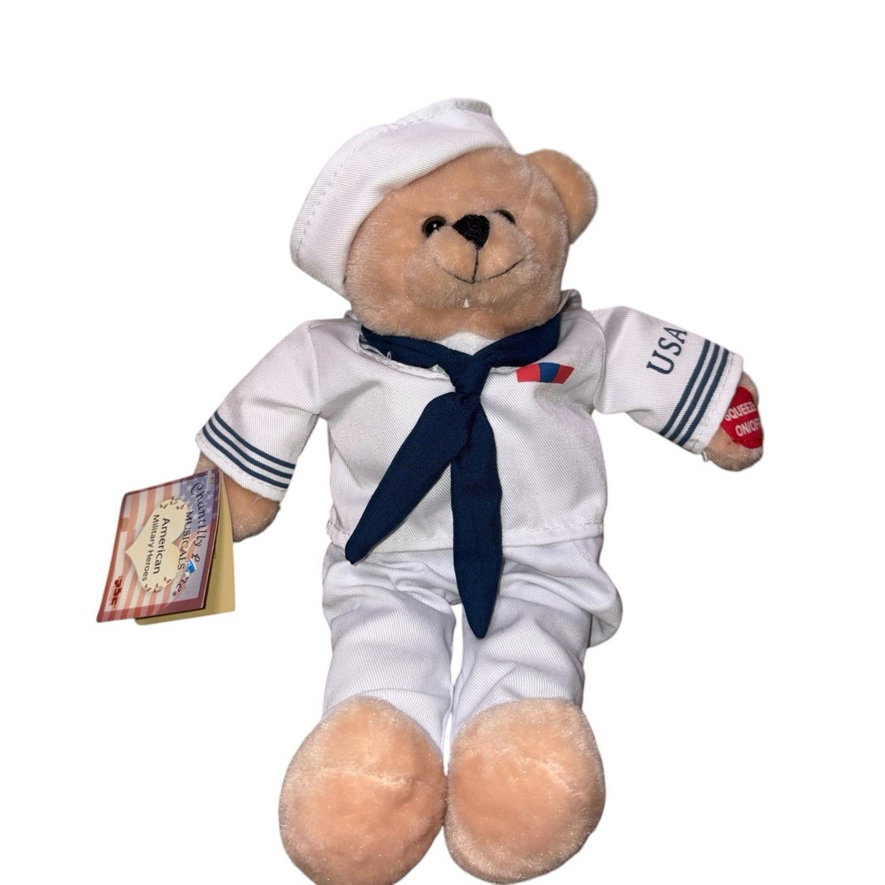 Chantilly Lane 11" Navy Bear American Military Heroes SINGS Anchors Aweigh WORKS
